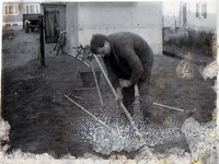 Bau der Wasserleitung auf dem Tageköhnerhof
